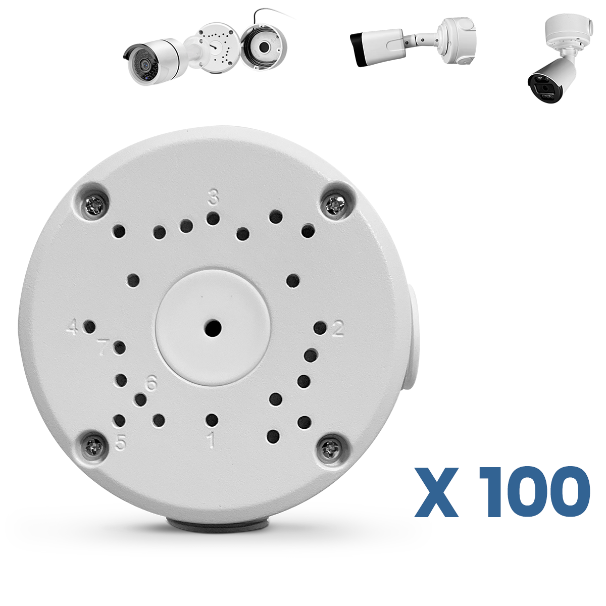 OOSSXX Junction Box Mount Bracket, Universal for Bullet Security Camera, Aluminum Waterproof Hide Cable Junction Box Compatible with Solar Panel, Fits Wall Ceiling