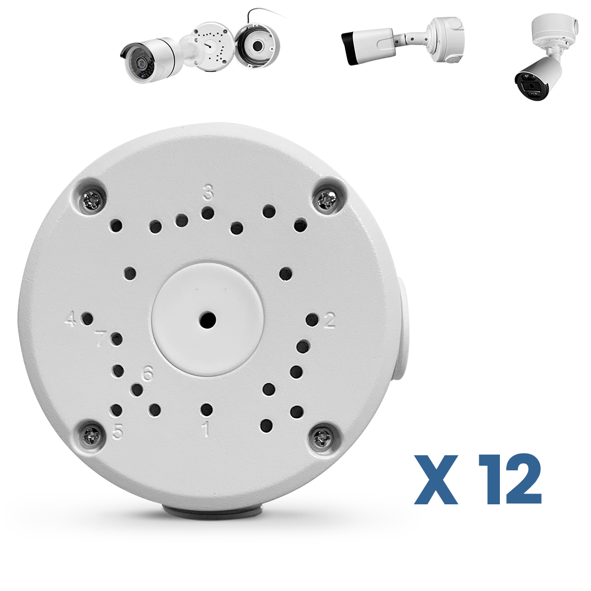 OOSSXX Junction Box Mount Bracket, Universal for Bullet Security Camera, Aluminum Waterproof Hide Cable Junction Box Compatible with Solar Panel, Fits Wall Ceiling