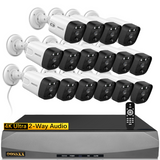 Load image into Gallery viewer, {4K/8.0 Megapixel &amp; 130° Ultra Wide-Angle} 2-Way Audio AI Detected POE Security Camera Systems, 16pcs 16 Channel Outdoor Surveillance Video System