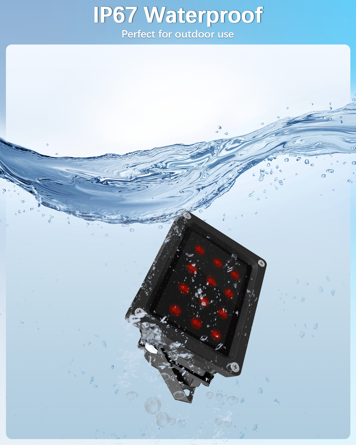 IR-Strahler, 850 nm 12-LED-IR-Strahler, IR-Lichter für Überwachungskameras, 10 Fuß 12 V 2 A Stromversorgung, OOSSXX Infrarotlicht mit großer Reichweite