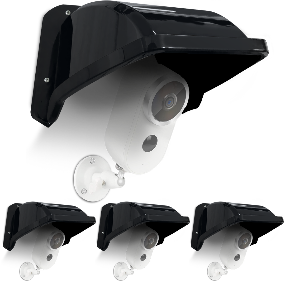 Universal Security Camera Sun Rain Cover Shield Cover Shield for Surveillance Cameras Protective Roof for Dome/Bullet Outdoor Camera (Black)