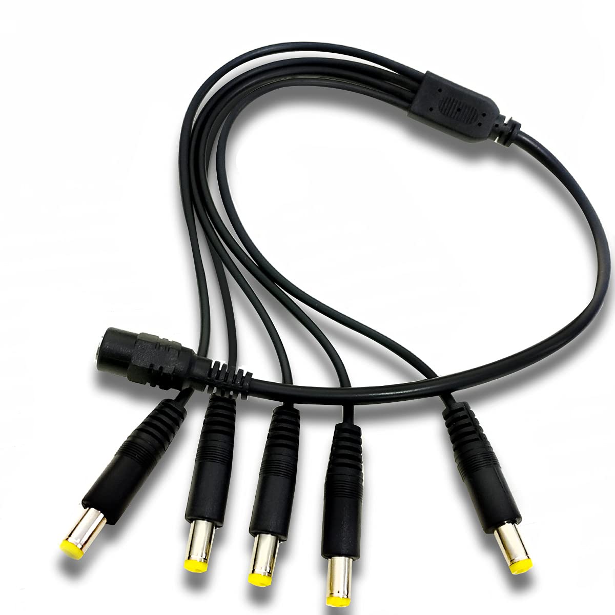DC-Stromverteilerkabel, 1 Stecker auf 5 Ports, weiblich, 5,5 x 2,1 mm Stecker