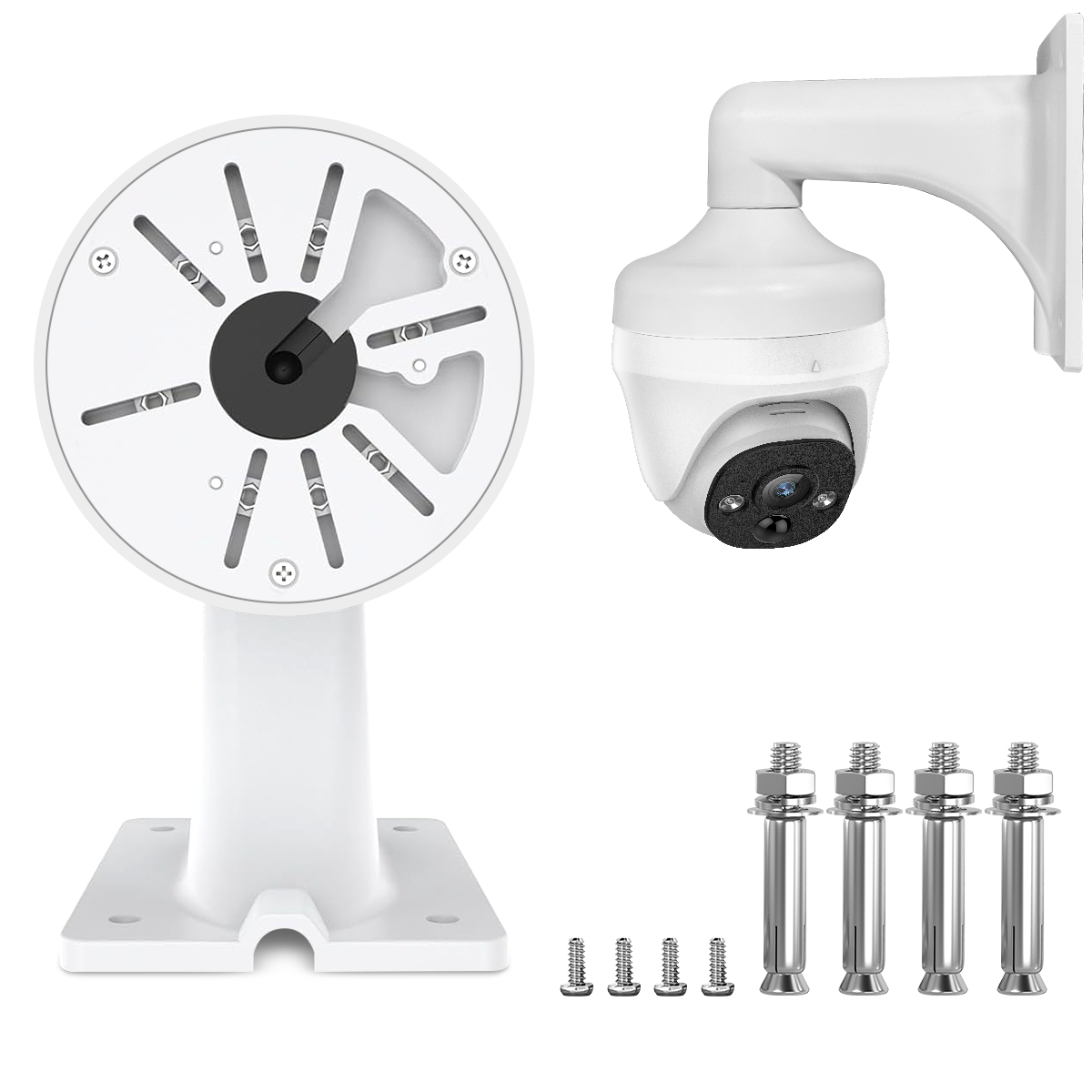 OOSSXX Universal CCTV Security Camera Mount Wall Mount Bracket for Surveillance House Indoor Bullet Dome IP Camera Holder Outdoor Junction Box Cable Pole Mounting Arm