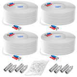 Load image into Gallery viewer, OOSSXX 4 Pack 100 Feet Video Power Cable BNC Extension Outdoor Wired Surveillance Camera All-in-One Cables for CCTV Security Cameras DVR System with 4xBNC Connectors and 4xRCA Adapters