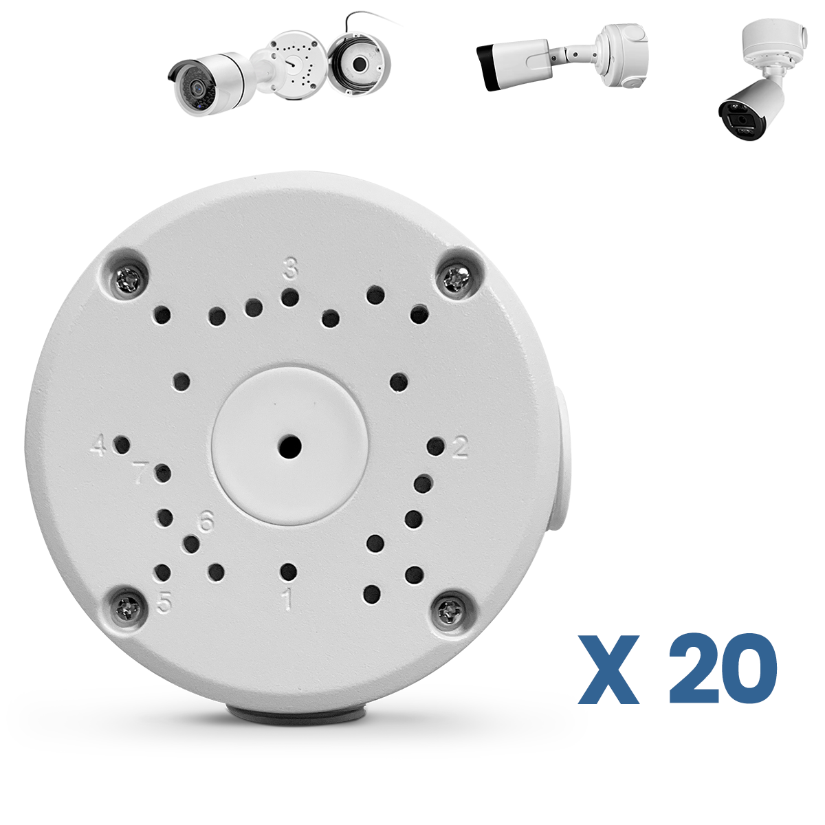 OOSSXX Junction Box Mount Bracket, Universal for Bullet Security Camera, Aluminum Waterproof Hide Cable Junction Box Compatible with Solar Panel, Fits Wall Ceiling