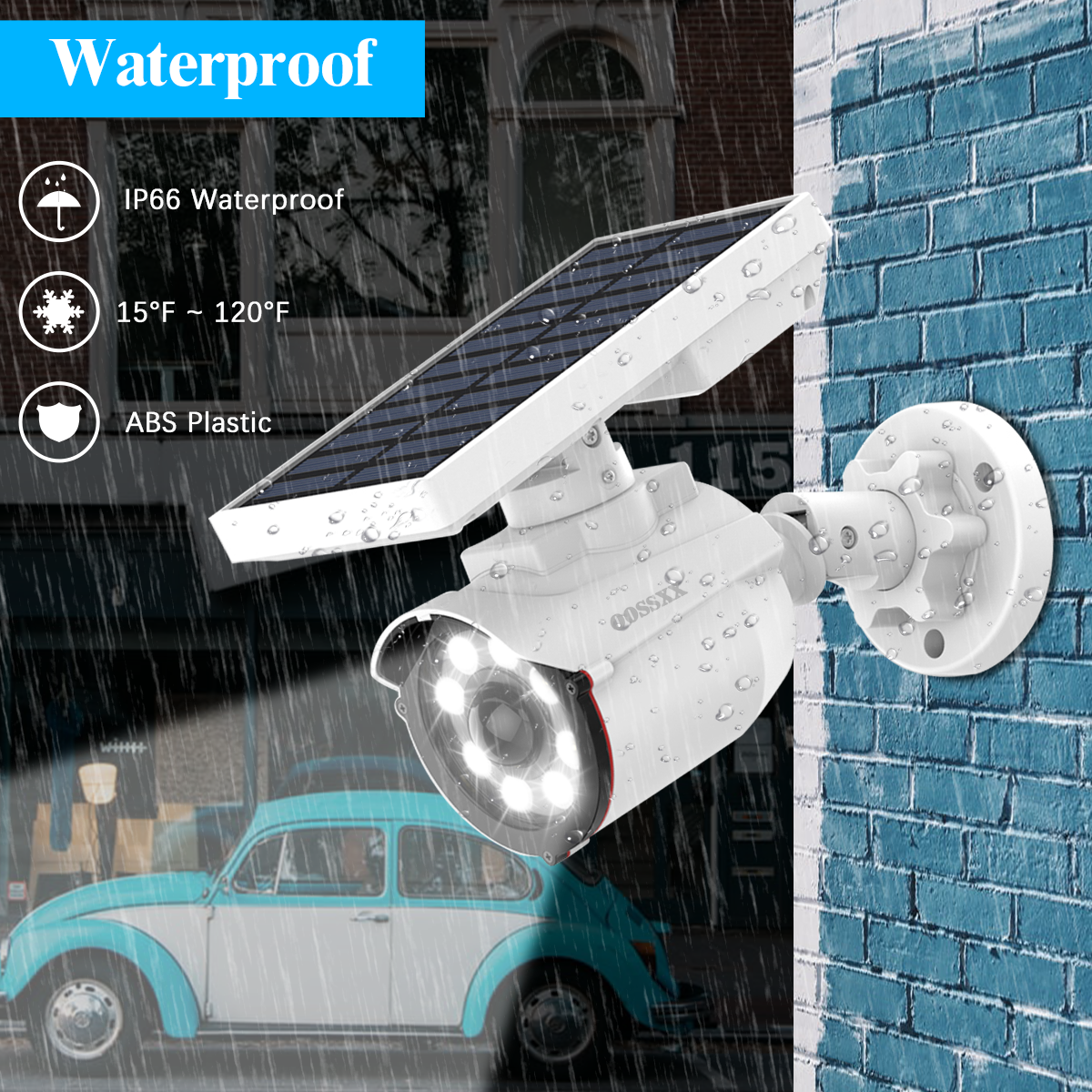 OOSSXX Wire Free Solar Motion Light Outdoor Motion Sensor Solar Powered Wireless Brightest Floodlights Spot Lighting Waterproof Spotlight Home Security LED Lights Activated Detector (4 Packs)
