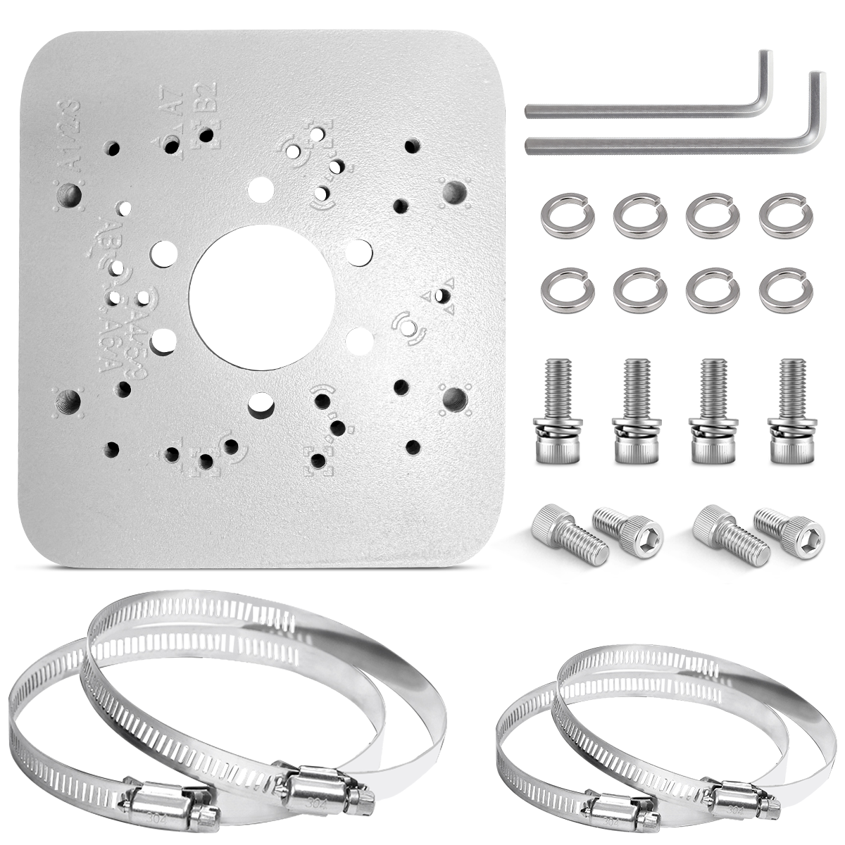 OOSSXX Universal Security Camera Mount Wall Mounting Brackets,Vertical Pole Mount Adapter Bracket for CCTV Camera,Pole Clamp,Solar Panel Clamps Outdoor Video Surveillance Equipment