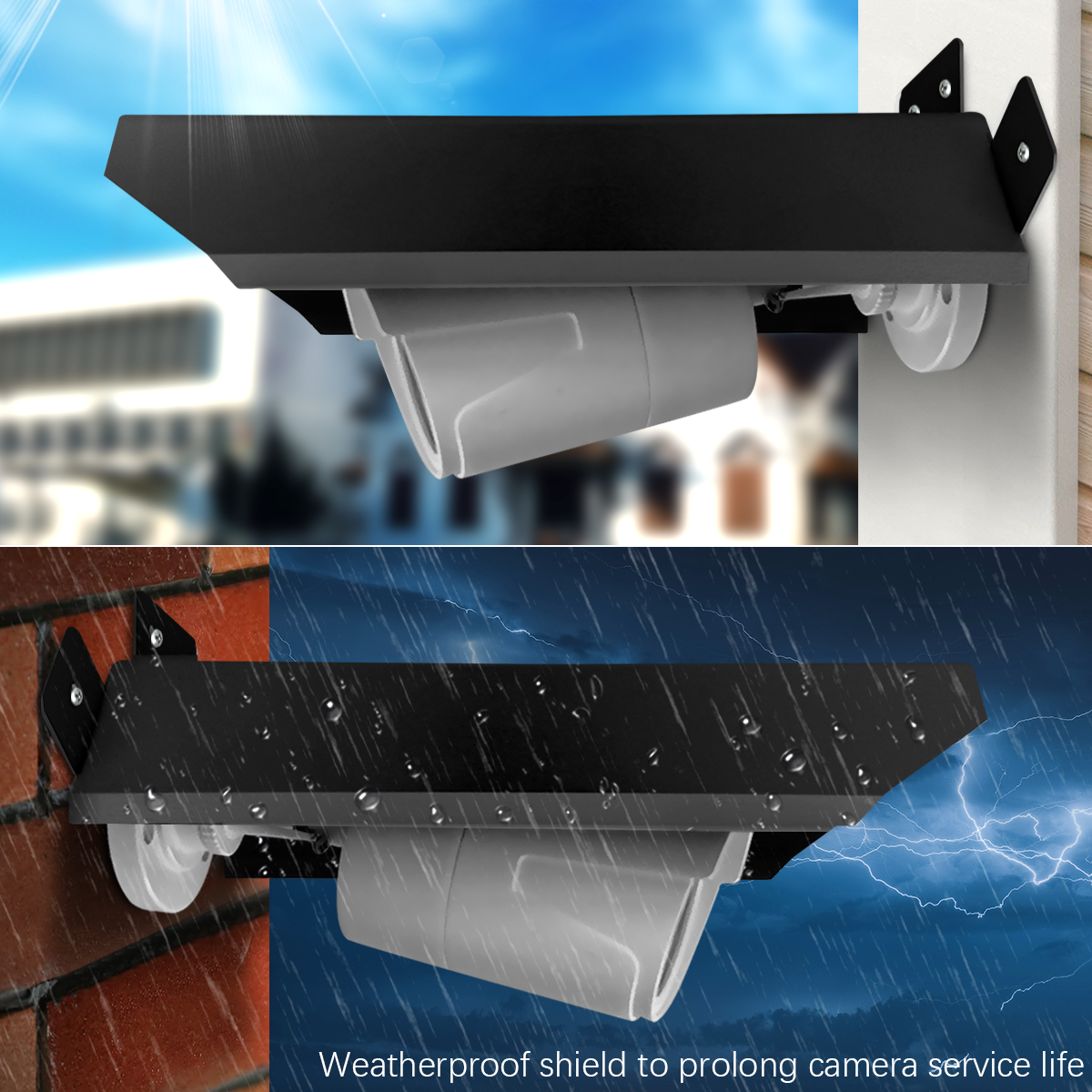 Universal Security Camera Sun Rain Cover Shield, Protective Roof for Dome/Bullet Outdoor Camera