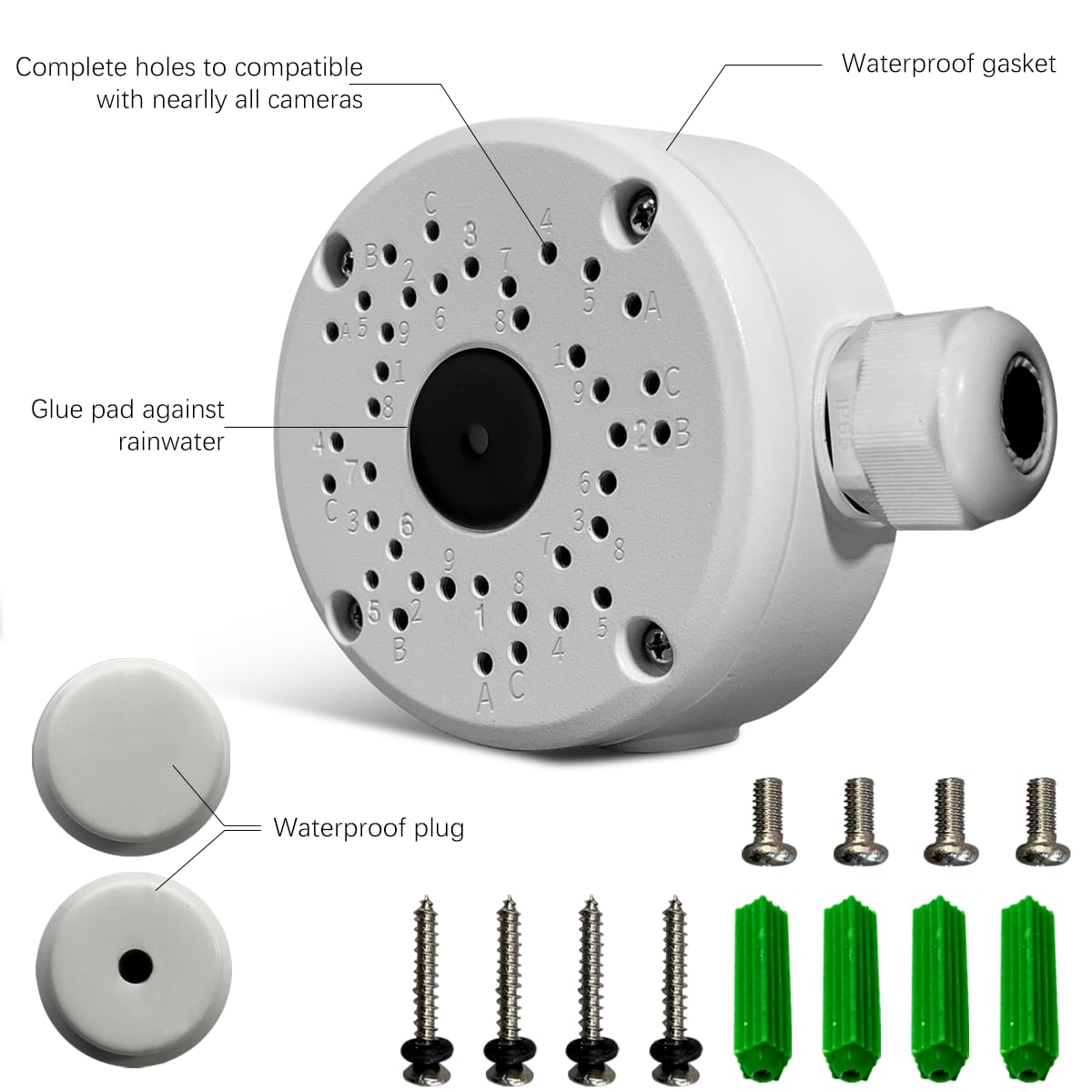 (New Upgrade) Security Camera Junction Box,Universal IP Camera Mount,S