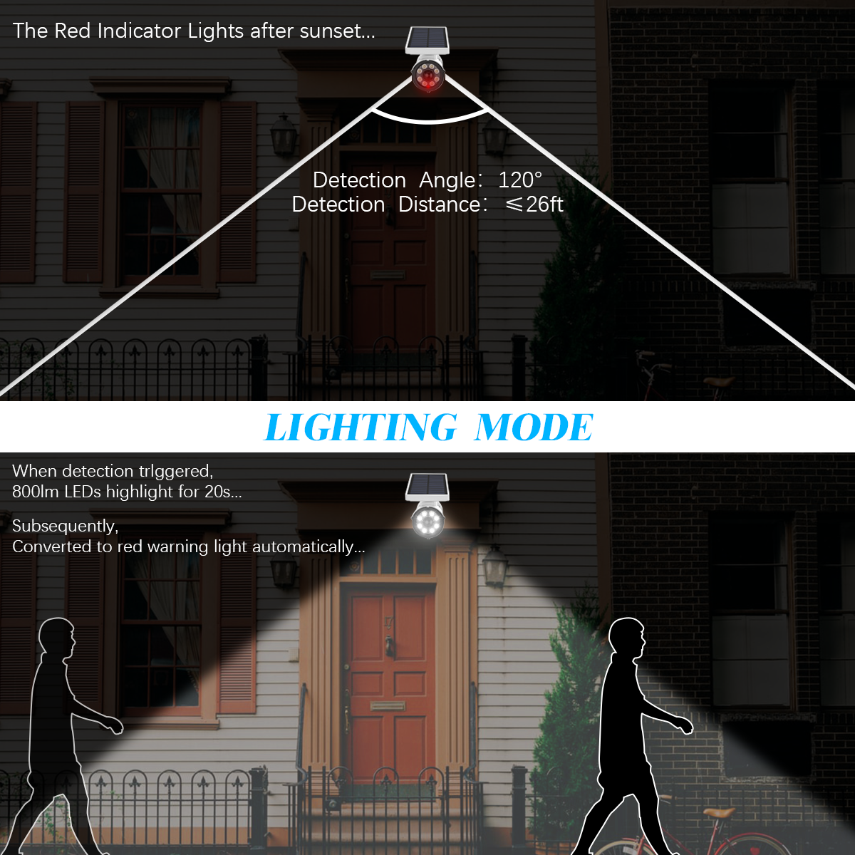 OOSSXX Wire Free Solar Motion Light Outdoor Motion Sensor Solar Powered Wireless Brightest Floodlights Spot Lighting Waterproof Spotlight Home Security LED Lights Activated Detector (4 Packs)