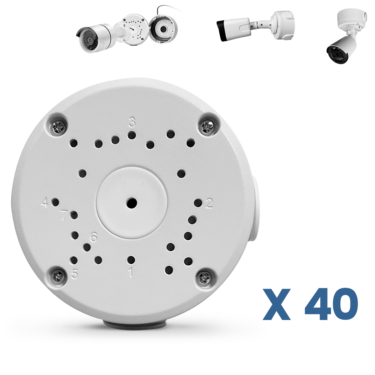 OOSSXX Junction Box Mount Bracket, Universal for Bullet Security Camera, Aluminum Waterproof Hide Cable Junction Box Compatible with Solar Panel, Fits Wall Ceiling