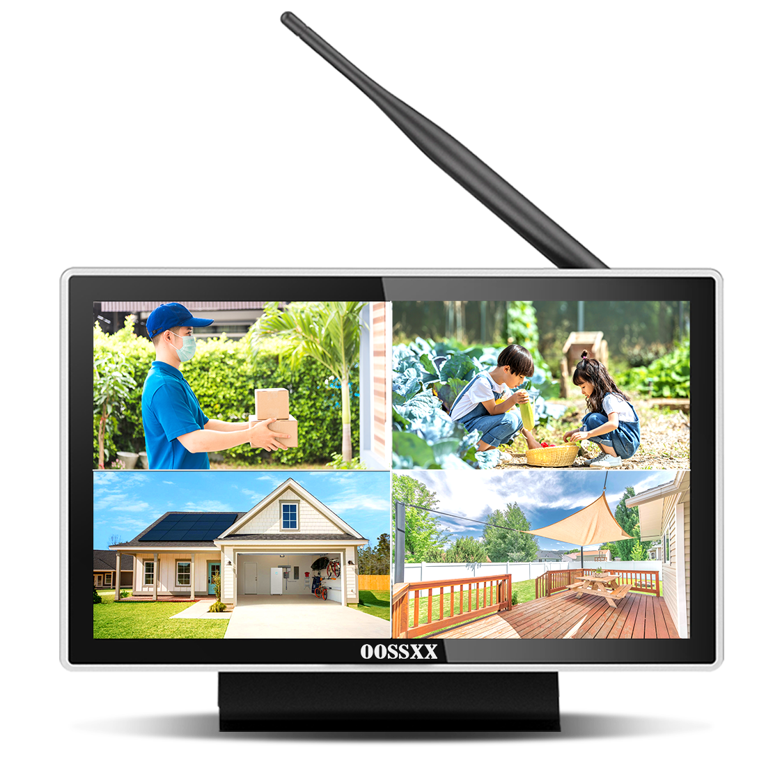 10-Zoll-Monitor, kabellos, OOSSXX 10-Kanal, 5,0 MP NVR-Netzwerk-Videorecorder ohne Festplatte