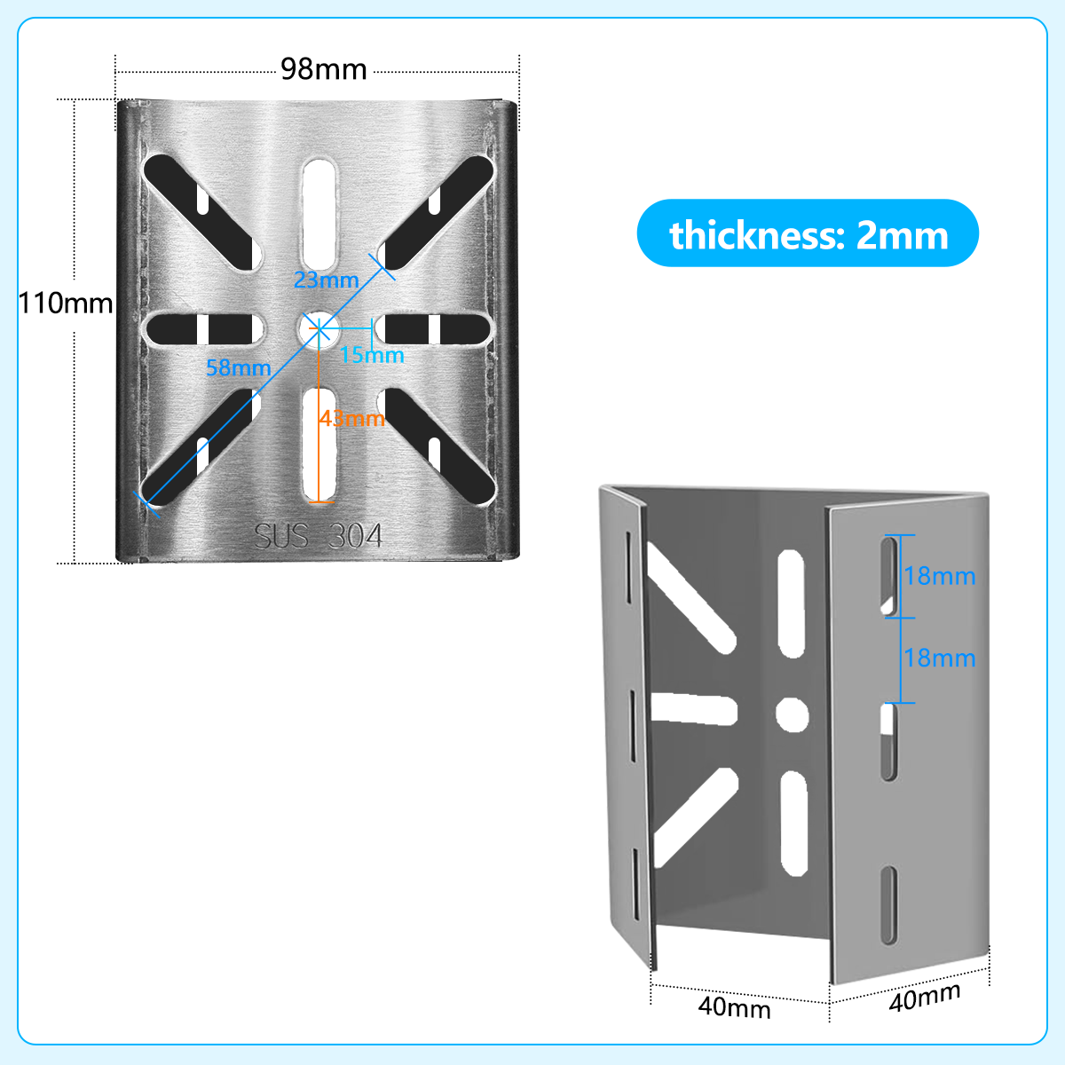 OOSSXX Universal Security Camera Mount Wall Mounting Brackets,Vertical Pole Mount for CCTV Camera,Pole Clamp Bracket,Outdoor Camera Mount Solar Panel Clamps Video Surveillance Equipment