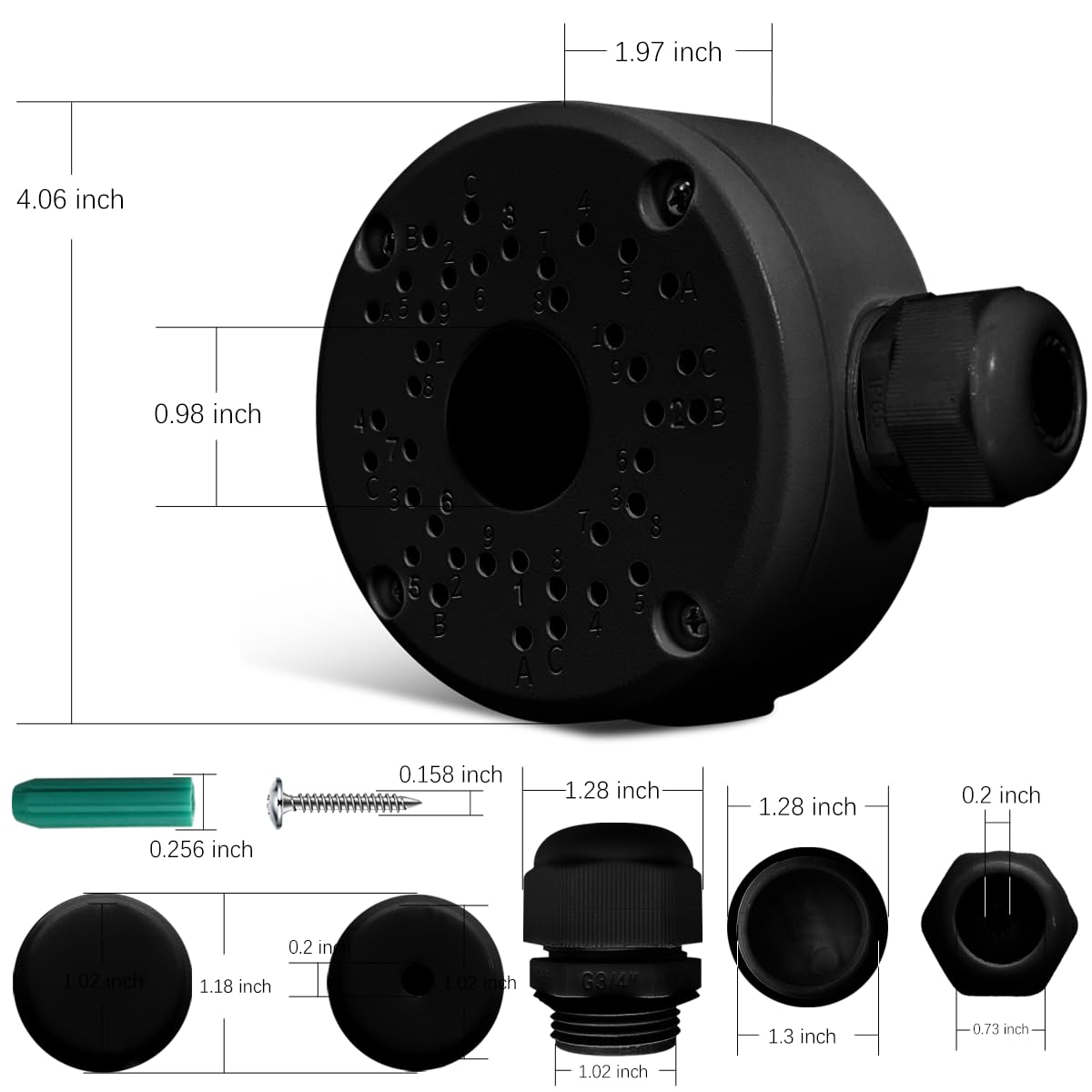 (Neues Upgrade) Anschlussdose für Überwachungskameras, universelle IP-Kamerahalterung, Halterung für Überwachungskameras für den Außenbereich, wasserdichte Überwachungskamerahalterung aus Metall und Aluminium, Blink-Kamerahalterung, neues Upgrade