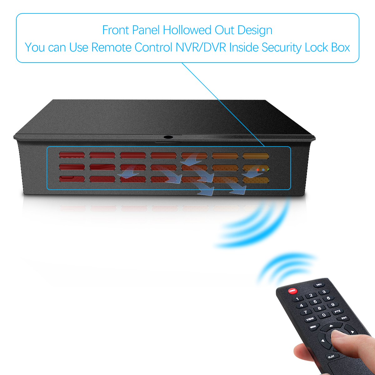 NVR/DVR Lock Box Heavy Duty Steel 9.13" x 10.7" x 2.48" for Wall or Floor Mount Enclosure, Metal Lockbox,Bulletproof-Grade Thick Steel Plate