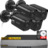 Load image into Gallery viewer, Black {4K/8.0 Megapixel &amp; 130° Ultra Wide-Angle} 2-Way Audio PoE Outdoor Home Security Camera System, 4 Wired Outdoor IP Cameras, 8-Channel NVR