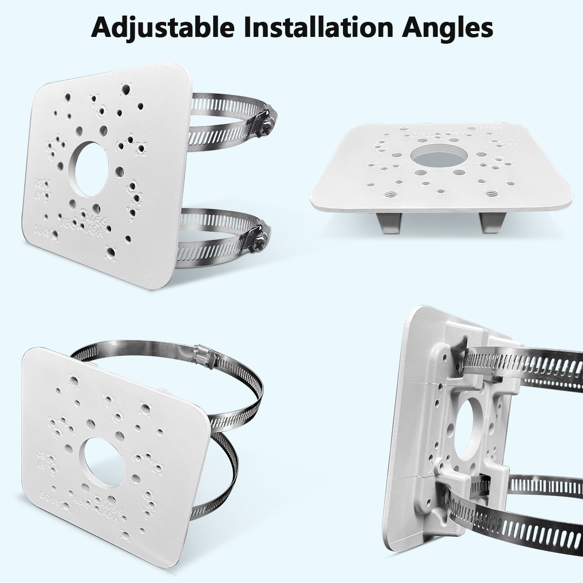 OOSSXX Universal Security Camera Mount Wall Mounting Brackets,Vertical Pole Mount Adapter Bracket for CCTV Camera,Pole Clamp,Solar Panel Clamps Outdoor Video Surveillance Equipment