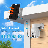 Load image into Gallery viewer, (PTZ Digital Zoom 100% Wire-Free) Wireless Solar Cameras 2-Way Audio, Solar Battery PIR Detection Outdoor Wireless Security Camera System