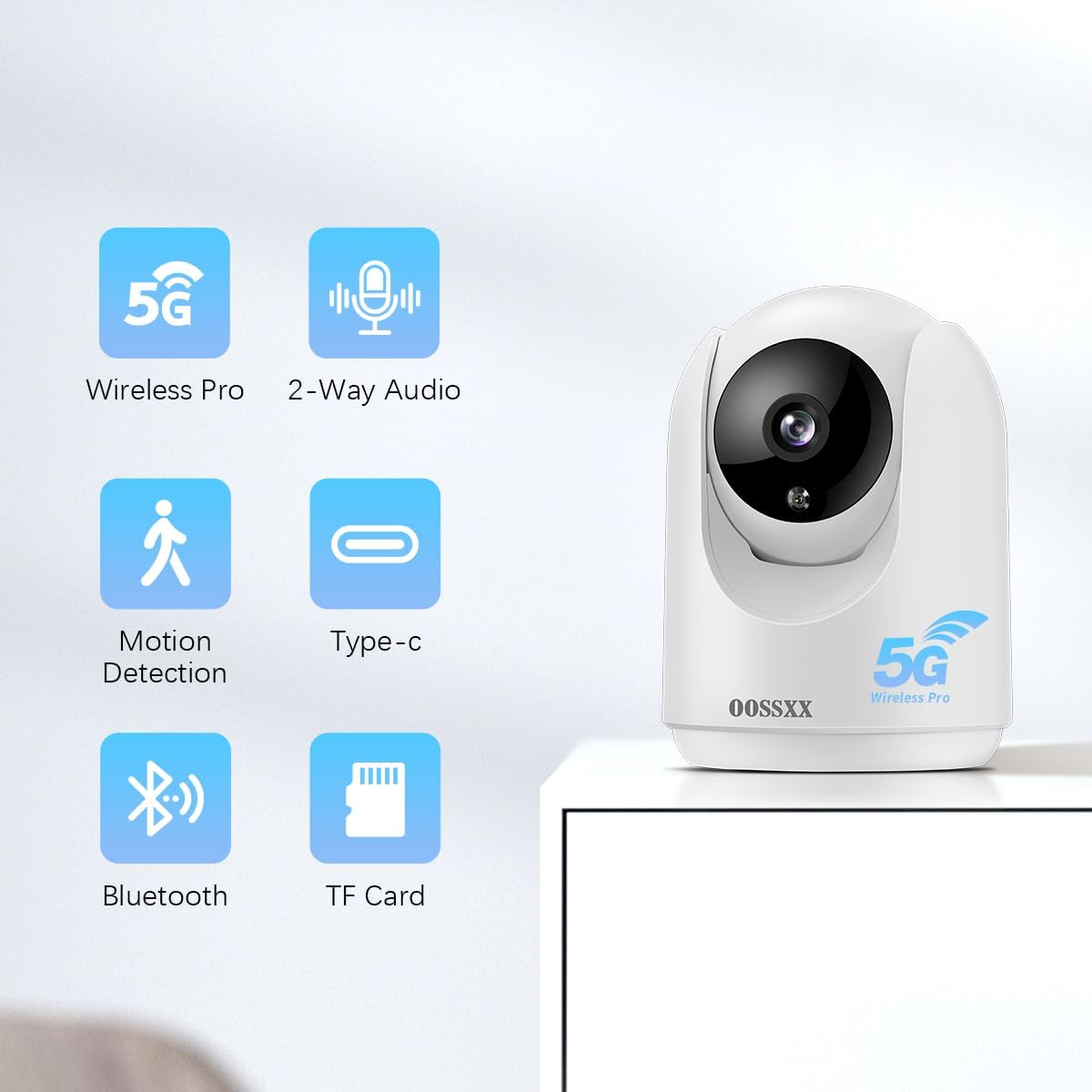 OOSSXX 2-Way Audio Indoor Security Camera, PTZ Nanny Cam Smart Wireless Cameras 2-Way Talk for Home Security Video Surveillance 1080P(4 Packs)