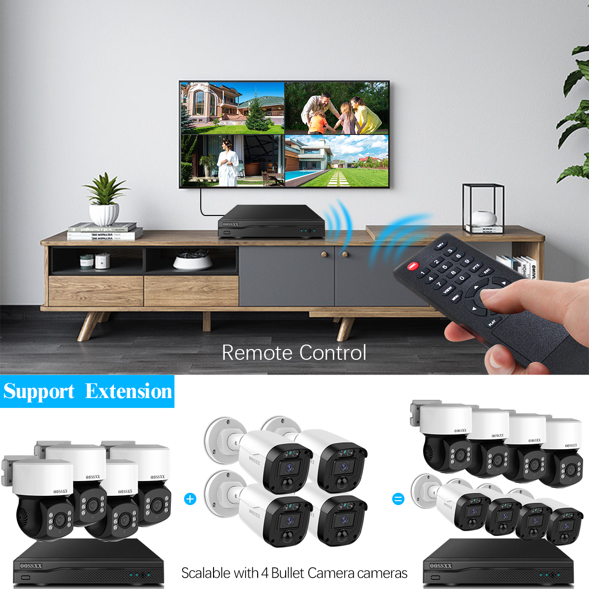 (360° PTZ Digital Zoom) Wired Security Camera System Outdoor Home Video Surveillance Cameras CCTV Outside Surveillance Video Equipment Indoor (Enjoy $10 Off Instantly)