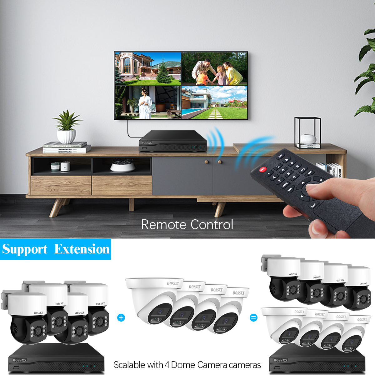 (360° PTZ Digital Zoom) Wired Security Camera System Outdoor Home Video Surveillance Cameras CCTV Outside Surveillance Video Equipment Indoor (Enjoy $10 Off Instantly)