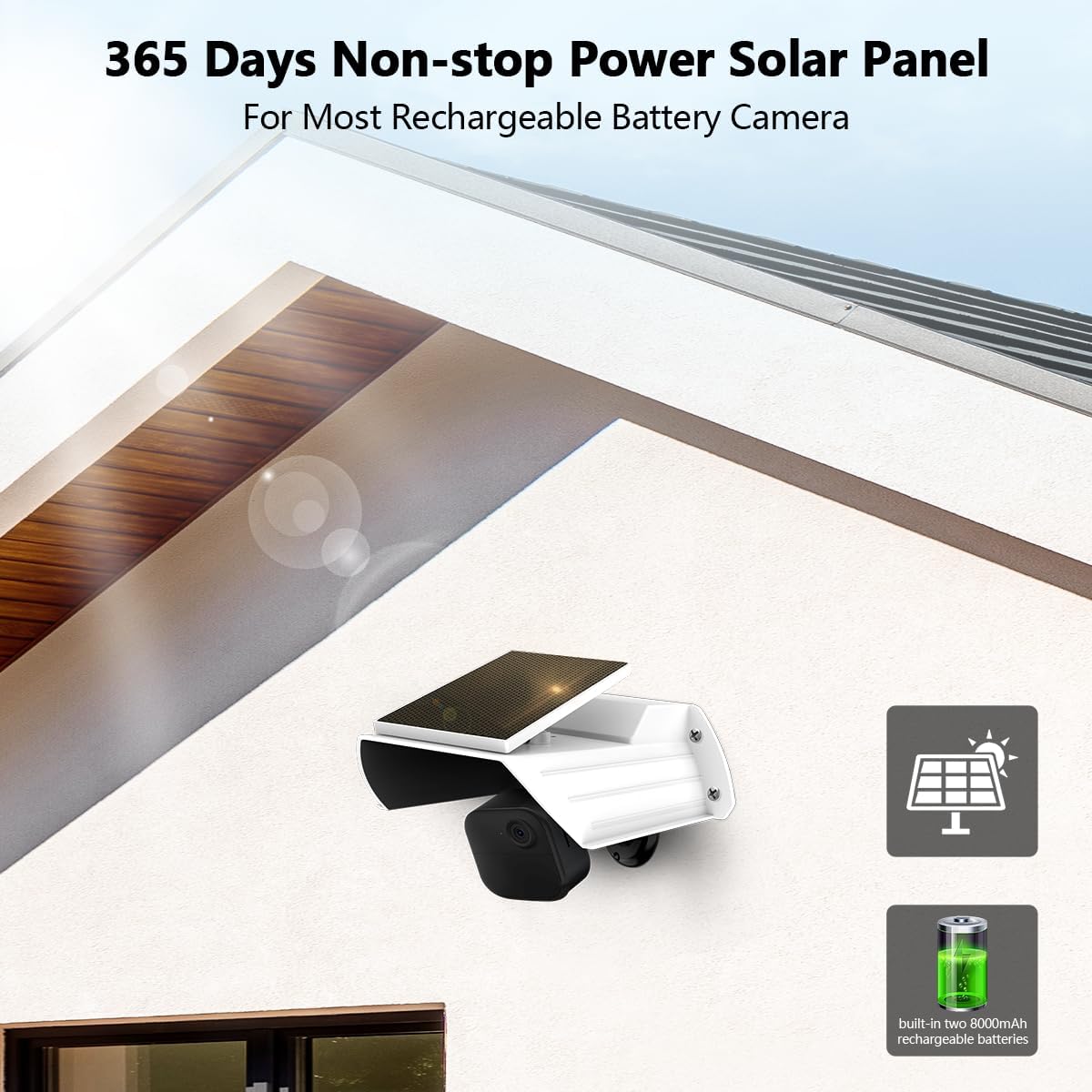 Solar Battery Panel Charging Cover Mount Compatible for Security Camera, Compatible with Blink Outdoor 4 (4th Gen)/Blink Outdoor XT3/XT2/XT Camera