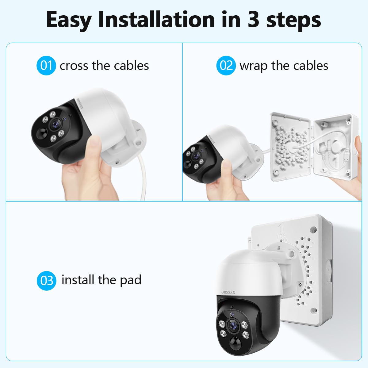 (Universal PTZ Camera Junction Box) Security Camera Bracket Outdoor, Plastic Waterproof Mount Bracket Hide Cable Junction Box, Only Compatible with PTZ Cameras