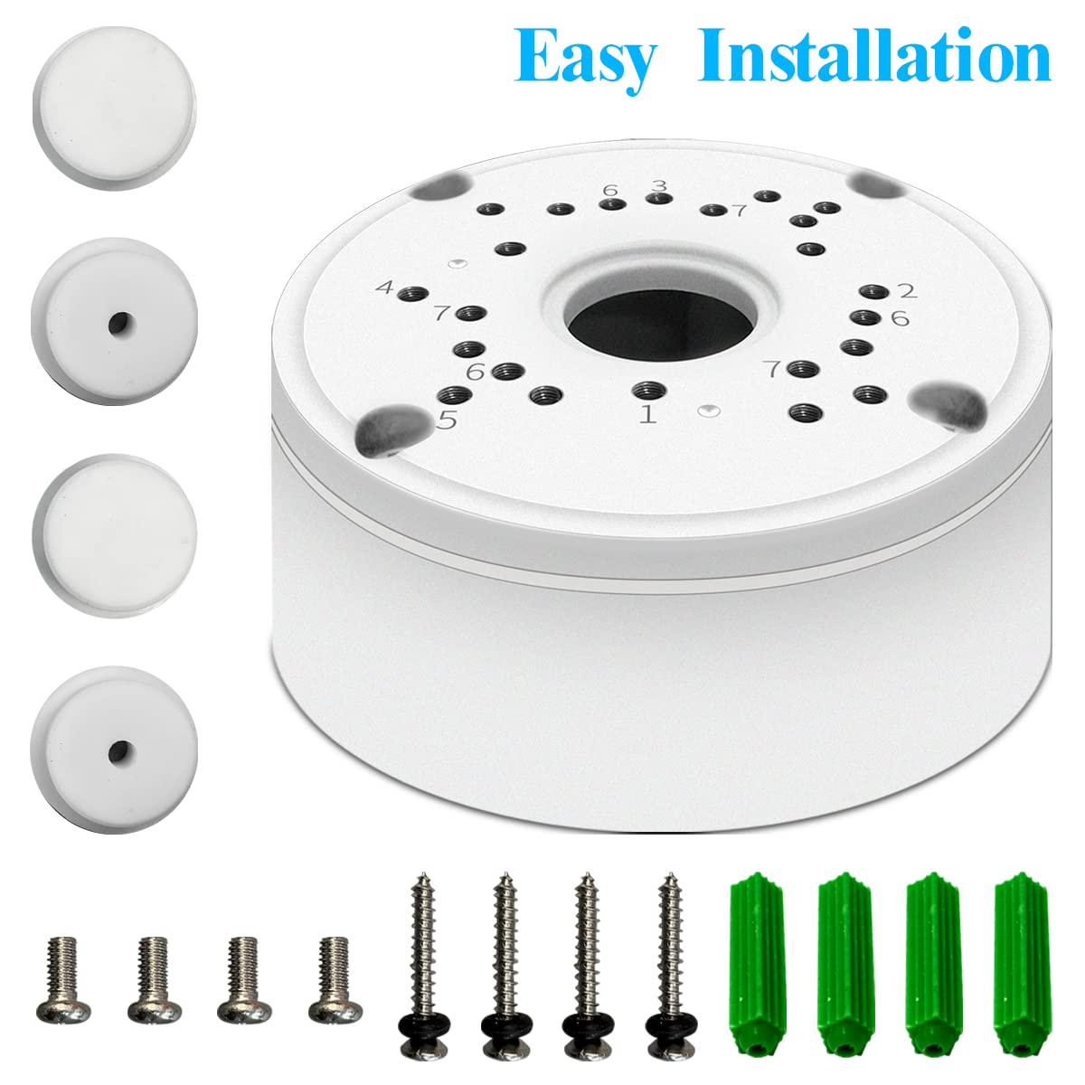 OOSSXX Junction Box Mount Bracket, Universal for Bullet Security Camera, Aluminum Waterproof Hide Cable Junction Box Compatible with Solar Panel, Fits Wall Ceiling