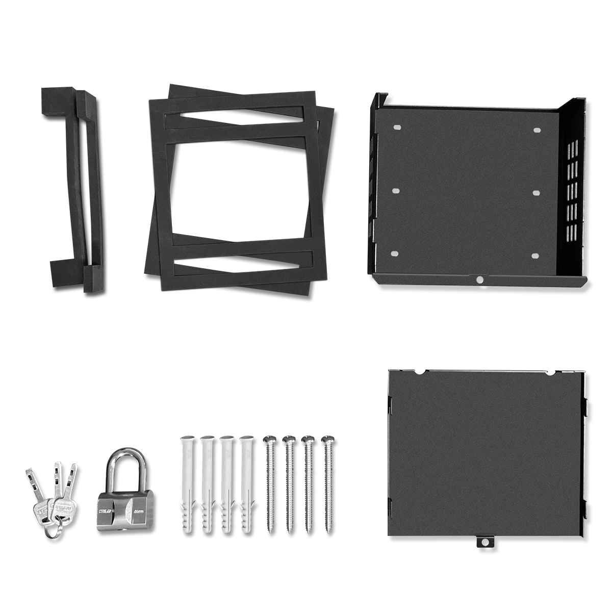 NVR/DVR Lock Box Heavy Duty Steel 9.13" x 10.7" x 2.48" for Wall or Floor Mount Enclosure, Metal Lockbox,Bulletproof-Grade Thick Steel Plate