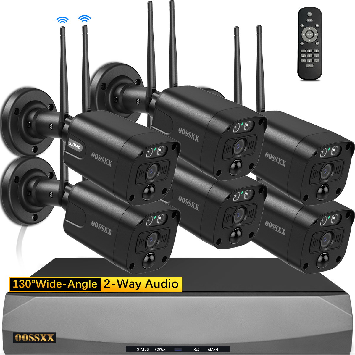 (5.5MP & PIR Detection) 2-Way Audio Dual Antennas Security Wireless Camera System 3K 5.0MP 1944P Wireless Video Surveillance Monitor NVR Kits Outdoor WiFi Security Cameras (Enjoy $20 Off Instantly)