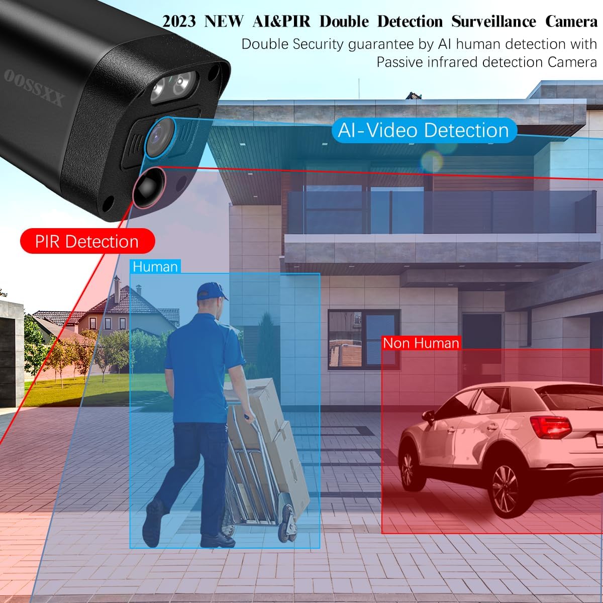 OOSSXX (10’’ UHD Monitor) 2-Way Audio 2-Antennas Enchance WiFi Wireless 3K 5.0MP 1944P PIR Outdoor Camera Wireless Home Security Cameras System with Monitor Video Surveillance DVR Kit (Enjoy $10 Off Instantly)