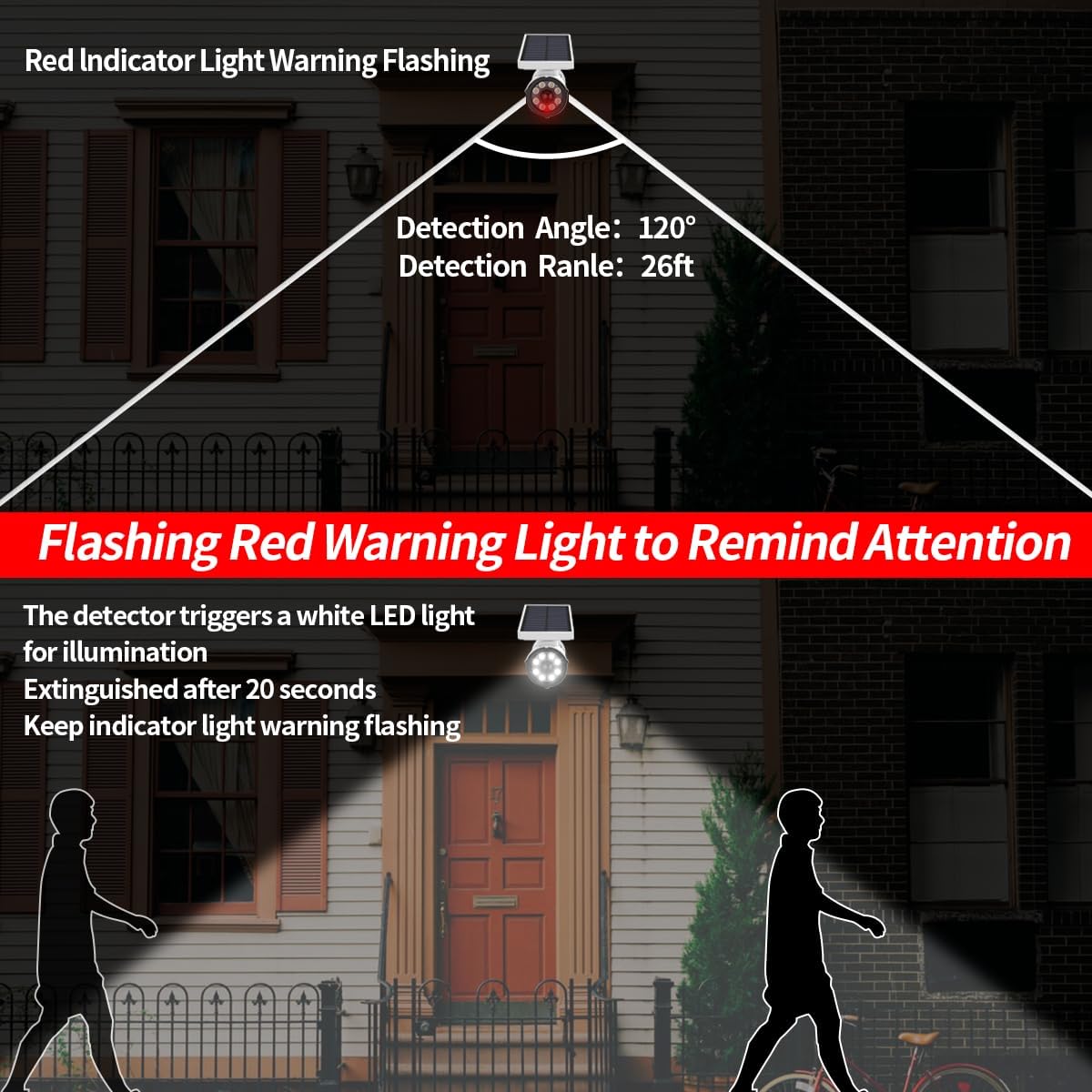 OOSSXX Wire Free Solar Motion Light Outdoor Motion Sensor Solar Powered Wireless Brightest Floodlights Spot Lighting Waterproof Spotlight Home Security LED Lights Activated Detector (4 Packs)