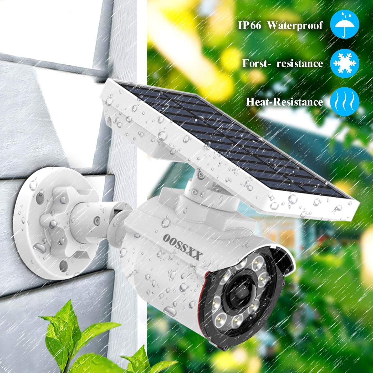 OOSSXX Wire Free Solar Motion Light Outdoor Motion Sensor Solar Powered Wireless Brightest Floodlights Spot Lighting Waterproof Spotlight Home Security LED Lights Activated Detector (4 Packs)