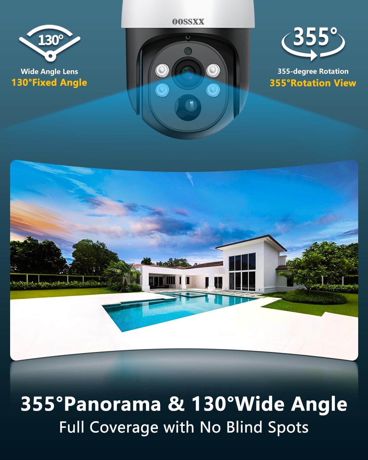 OOSSXX (4K/8.0 Megapixel & PTZ Digital Zoom) 2-Way Audio PoE Outdoor Home Security Camera System Wired Outdoor Video Surveillance IP Cameras System (Enjoy $20 Off Instantly)