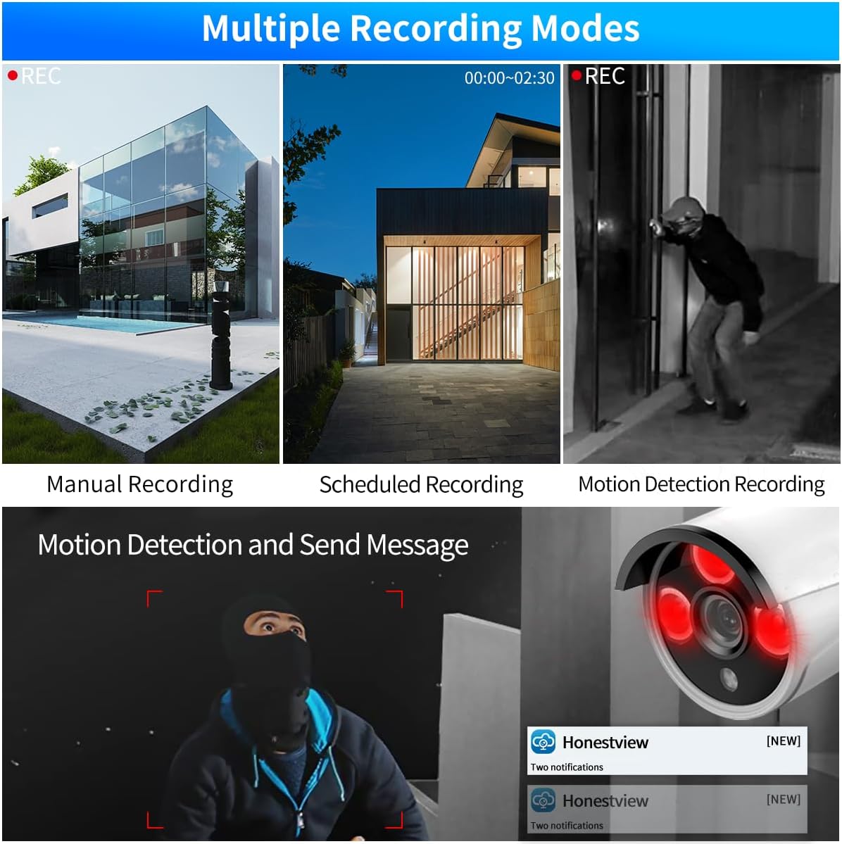 (HD 2.7K 5.0MP with Audio) Outdoor Wired Security Camera Systems PoE Outdoor Surveillance Video System (Enjoy $20 Off Instantly)