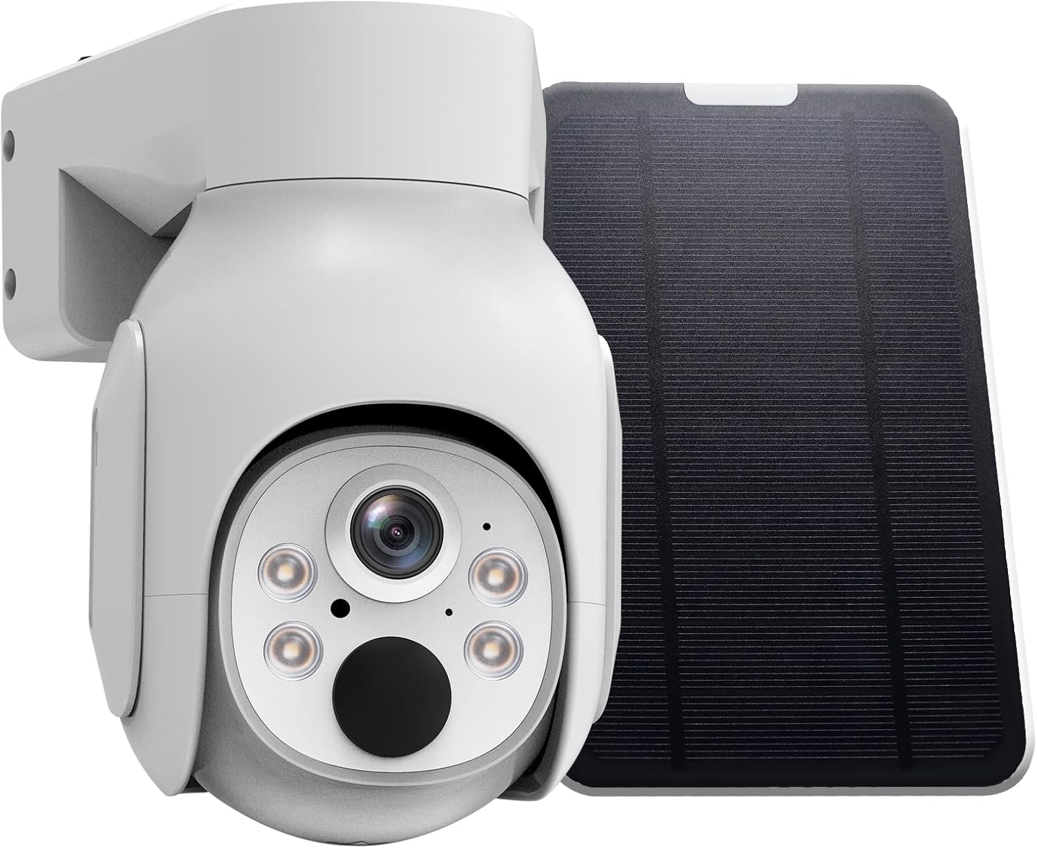 OOSSXX Solar-Überwachungskamera für den Außenbereich, kabellos, solarbetrieben, kabellose Kamera mit wiederaufladbarem Akku, WiFi-Heimüberwachungskamera 4,0 MP mit Zwei-Wege-Audio