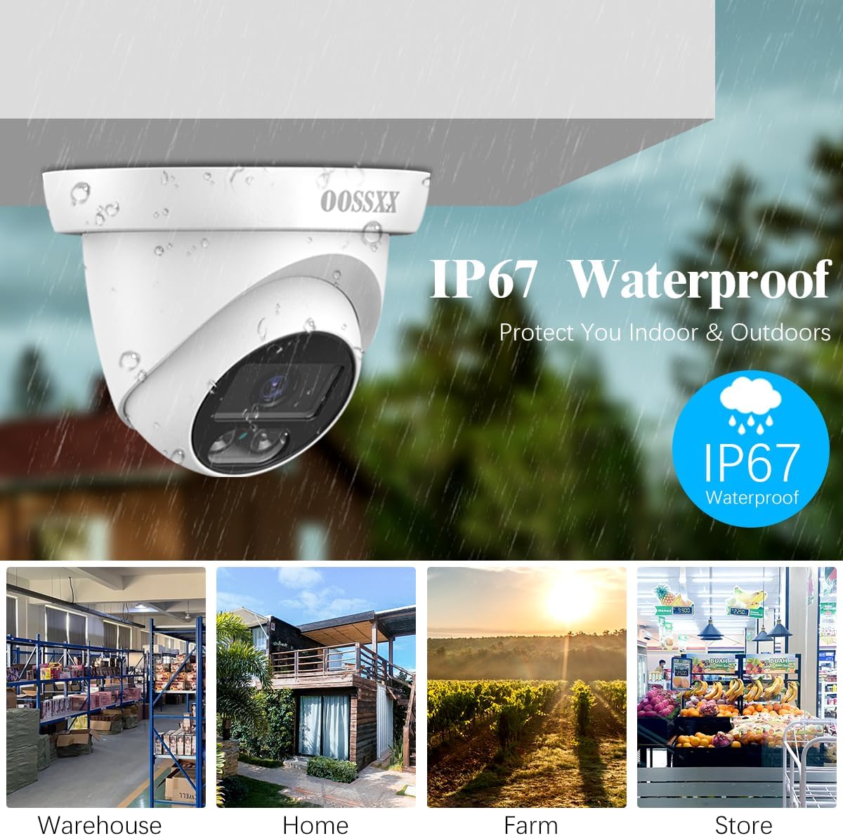 OOSSXX 1944P 5.0Megapixel 4 Pack HD Security Dome Cameras Outdoor Indoor Weatherproof for 720P/1080N/1080P/5MP/4K HD TVI AHD CVI Analog Surveillance CCTV DVR Systems