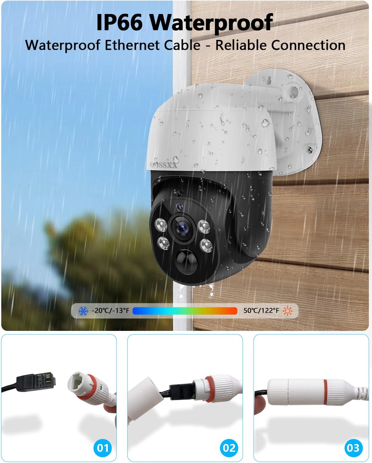 OOSSXX (4K/8.0 Megapixel & PTZ Digital Zoom) 2-Way Audio PoE Outdoor Home Security Camera System Wired Outdoor Video Surveillance IP Cameras System (Enjoy $20 Off Instantly)