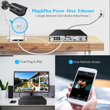 Load image into Gallery viewer, Black {4K/8.0 Megapixel &amp; 130° Ultra Wide-Angle} 2-Way Audio PoE Outdoor Home Security Camera System, 4 Wired Outdoor IP Cameras, 8-Channel NVR