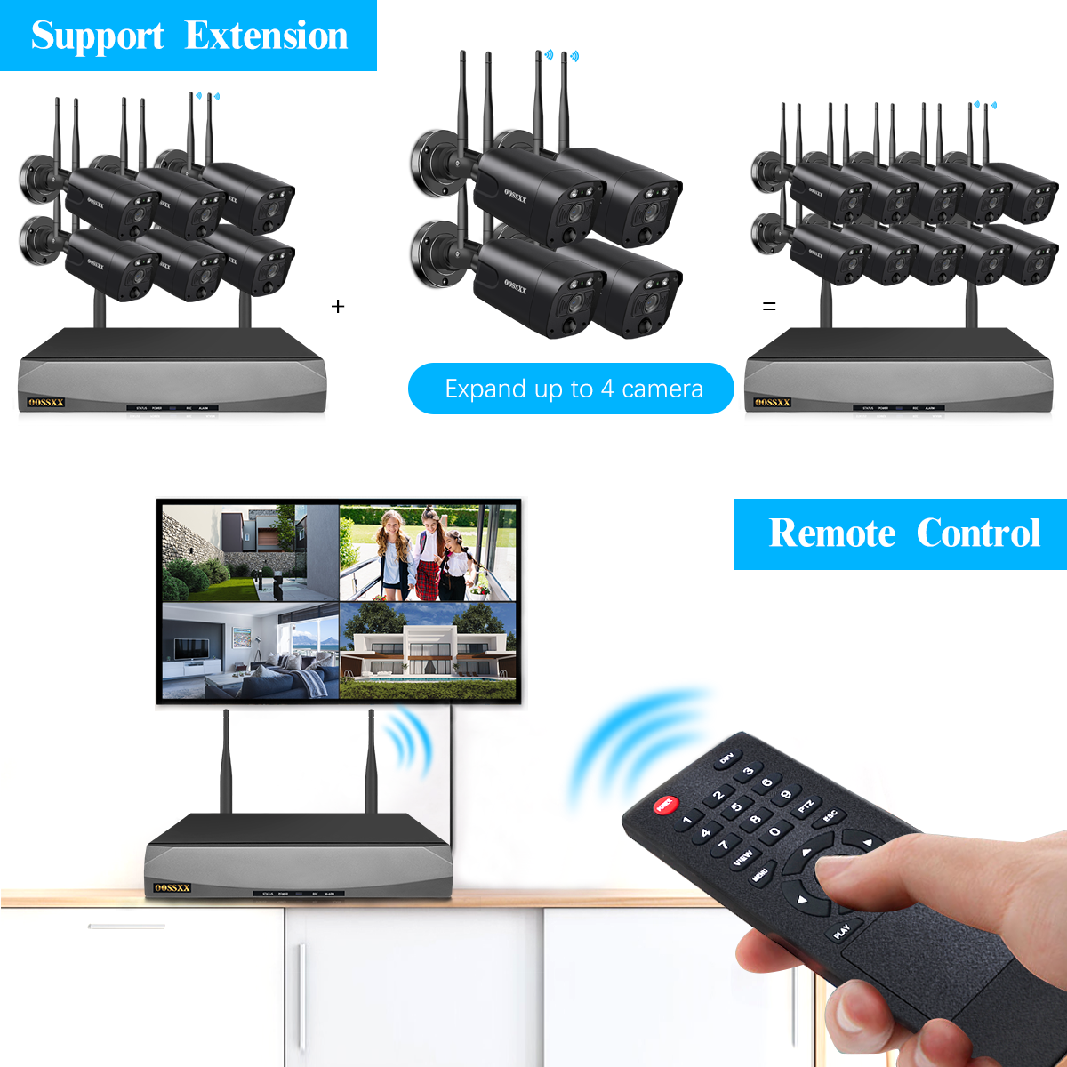 (5.5MP & PIR Detection) 2-Way Audio Dual Antennas Security Wireless Camera System 3K 5.0MP 1944P Wireless Video Surveillance Monitor NVR Kits Outdoor WiFi Security Cameras (Enjoy $20 Off Instantly)