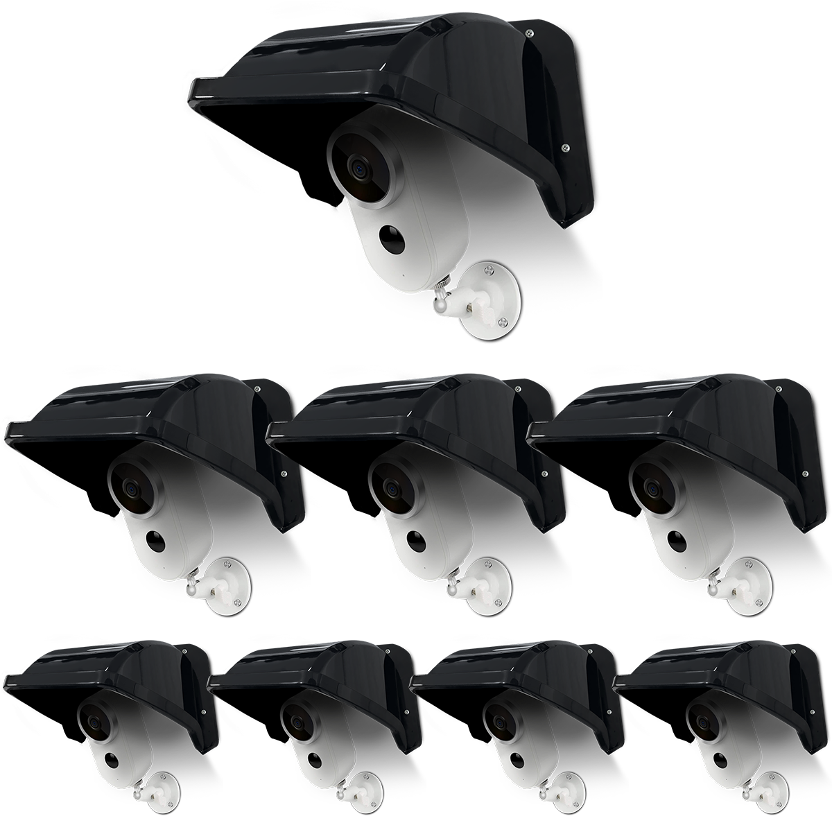 Universal Security Camera Sun Rain Cover Shield Cover Shield for Surveillance Cameras Protective Roof for Dome/Bullet Outdoor Camera (Black)