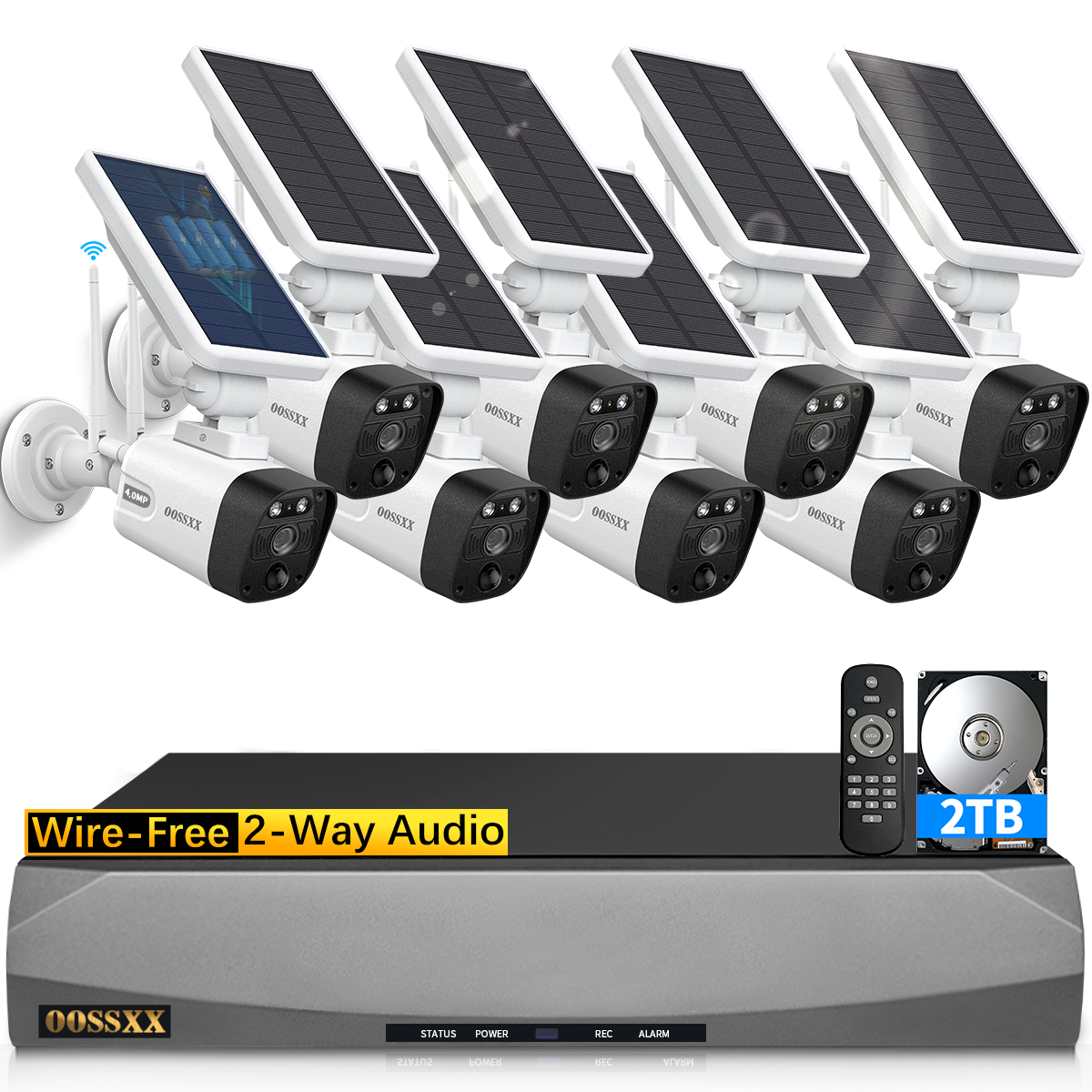 Solar Battery 100% Wire-Free 2-Way Audio 2-Antennas Enhance PIR Detection Outdoor Surveillance Camera System Solar Powered Battery Cameras System (Enjoy $20 Off Instantly)