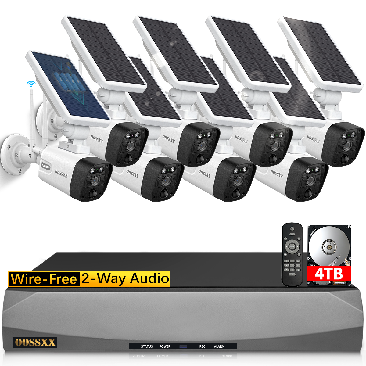Solar Battery 100% Wire-Free 2-Way Audio 2-Antennas Enhance PIR Detection Outdoor Surveillance Camera System Solar Powered Battery Cameras System (Enjoy $20 Off Instantly)