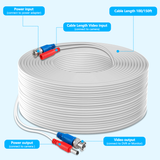 Load image into Gallery viewer, OOSSXX 4 Pack 100 Feet Video Power Cable BNC Extension Outdoor Wired Surveillance Camera All-in-One Cables for CCTV Security Cameras DVR System with 4xBNC Connectors and 4xRCA Adapters