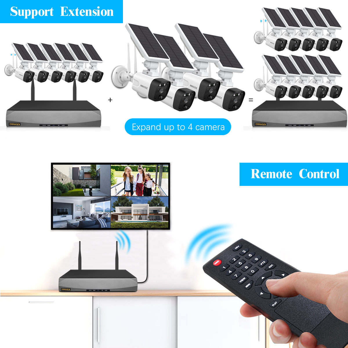 Solar Battery 100% Wire-Free 2-Way Audio 2-Antennas Enhance PIR Detection Outdoor Surveillance Camera System Solar Powered Battery Cameras System (Enjoy $20 Off Instantly)