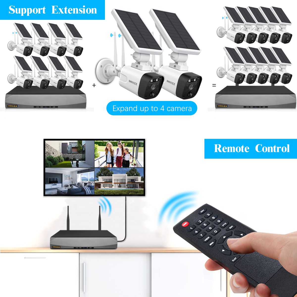 Solar Battery 100% Wire-Free 2-Way Audio 2-Antennas Enhance PIR Detection Outdoor Surveillance Camera System Solar Powered Battery Cameras System (Enjoy $20 Off Instantly)