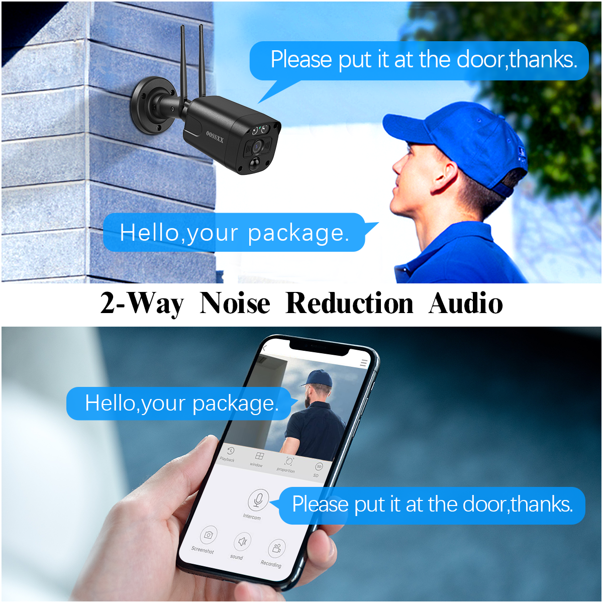 (5,5 MP und PIR-Erkennung) 2-Wege-Audio-Doppelantennen-Sicherheitskamerasystem mit drahtlosem Kamerasystem 3K 5,0 MP 1944P Drahtloser Videoüberwachungsmonitor NVR-Kits WiFi-Sicherheitskameras für den Außenbereich