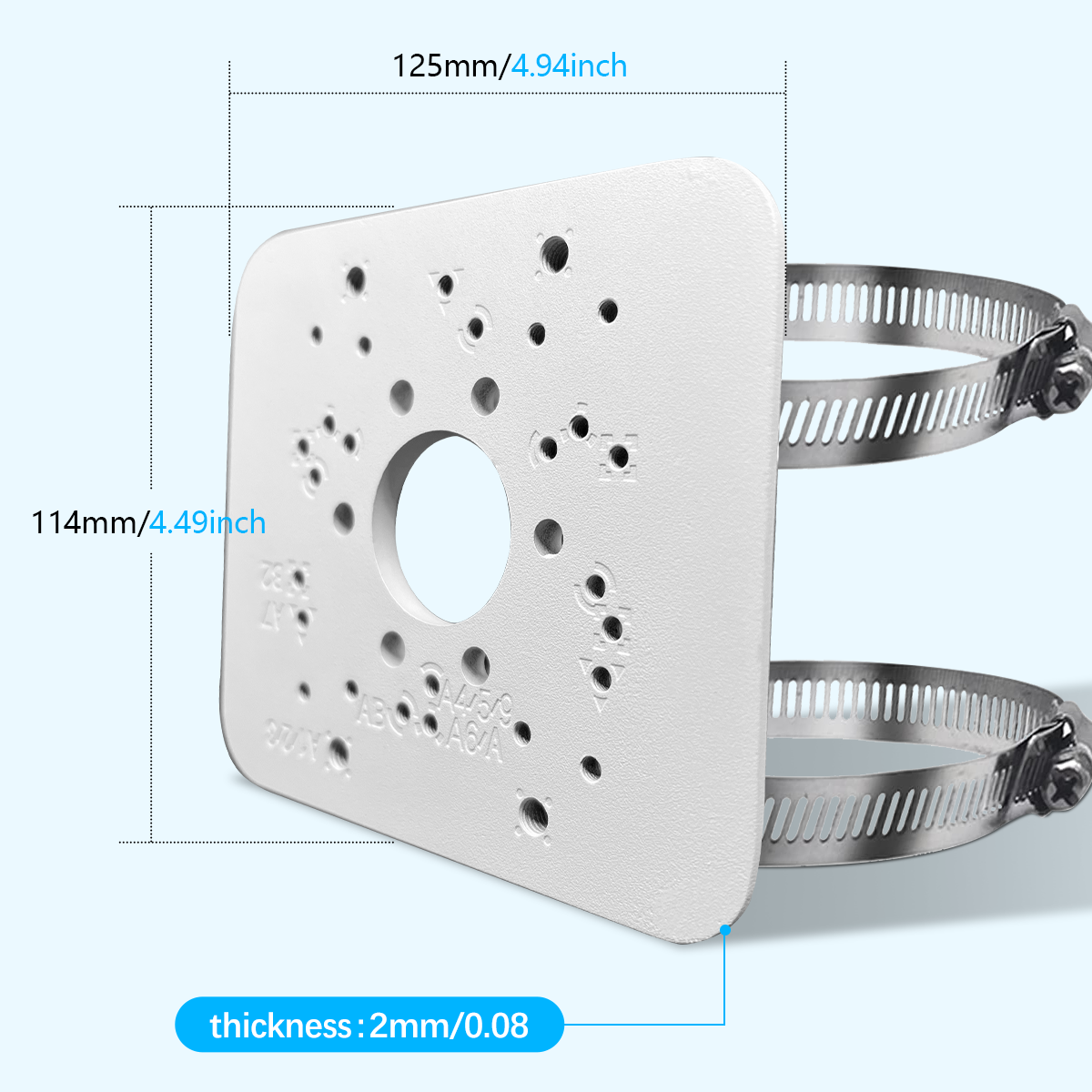 OOSSXX Universal Security Camera Mount Wall Mounting Brackets,Vertical Pole Mount Adapter Bracket for CCTV Camera,Pole Clamp,Solar Panel Clamps Outdoor Video Surveillance Equipment