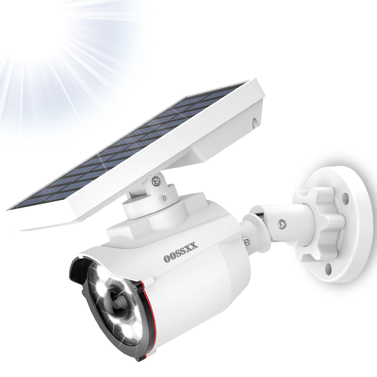 {Kabelloses Solar-Bewegungslicht} Bewegungsmelder für den Außenbereich, solarbetrieben, kabellose künstliche Kamera, hellste Flutlichter, Spotbeleuchtung, wasserdichter Scheinwerfer, Sicherheit zu Hause, LED-Leuchten, aktivierter Detektor (1 Stück)