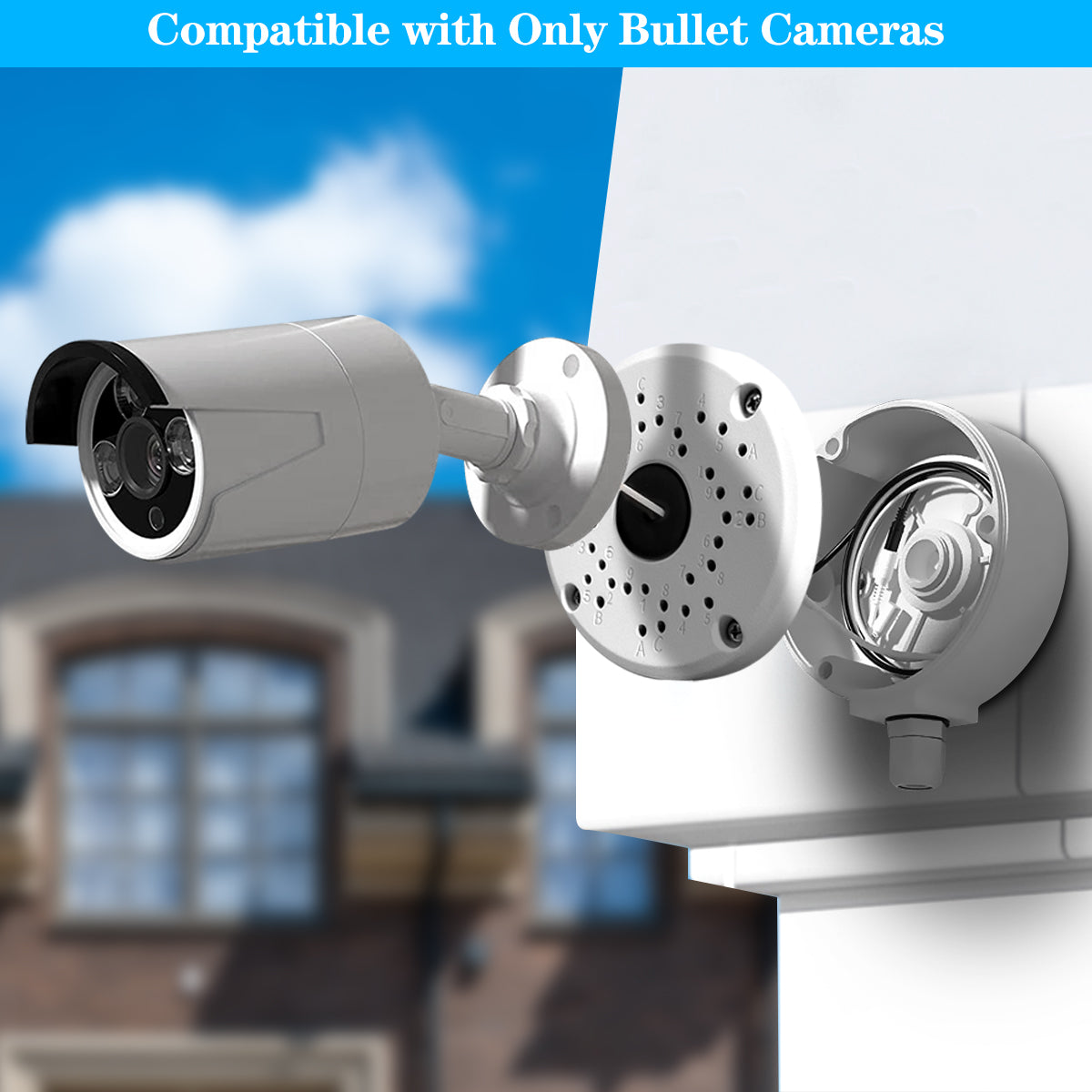 (New Upgrade) Security Camera Junction Box,Universal IP Camera Mount,Security Camera Bracket Outdoor,Metal Aluminum Waterproof